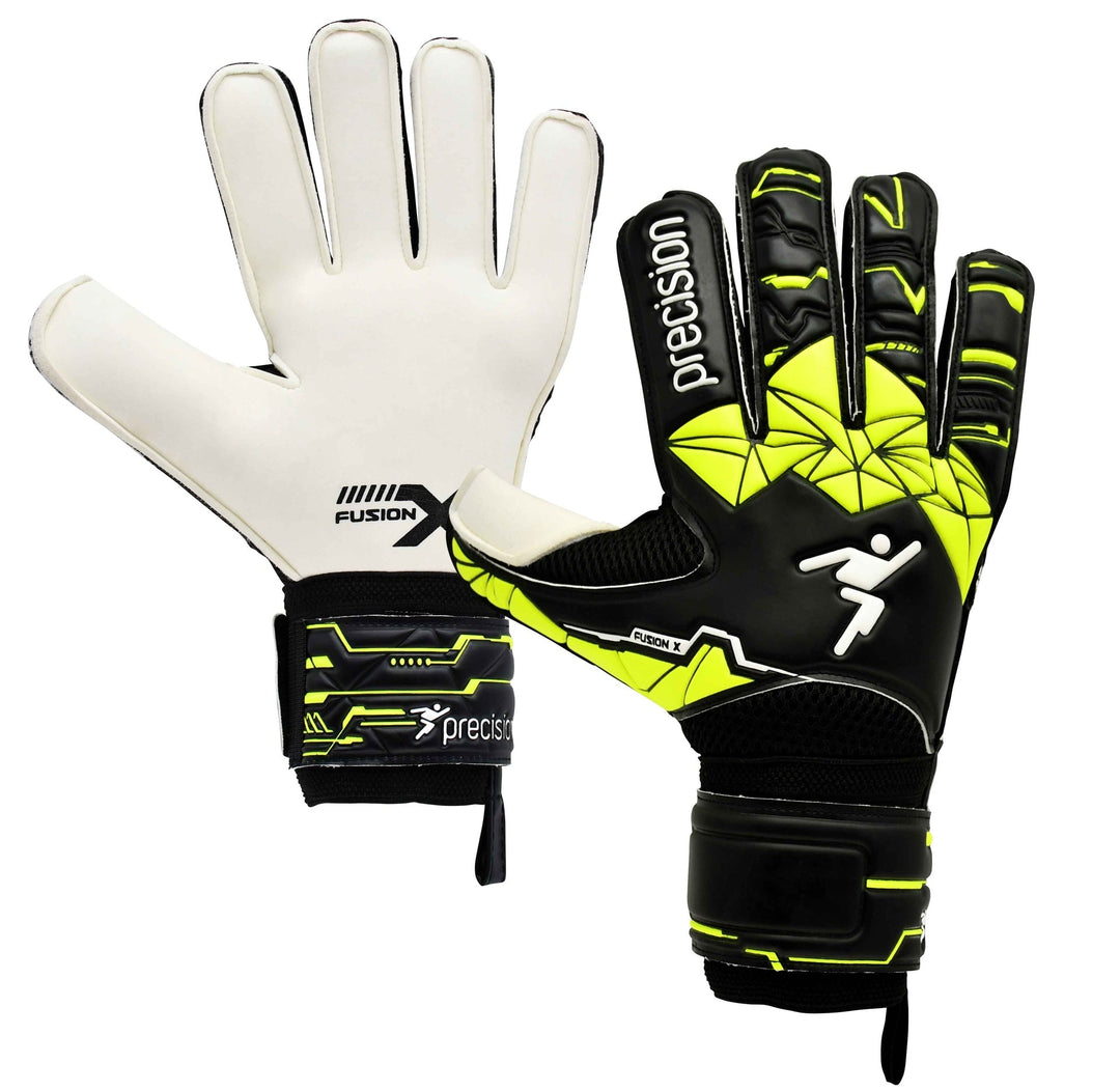 Precision Training Fusion X Flat Cut Finger Protect Junior Goalkeeper Gloves