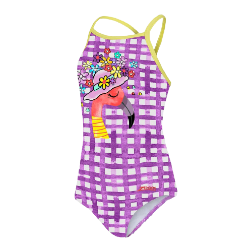 Zoggs Flamingo Crossback Swimsuit