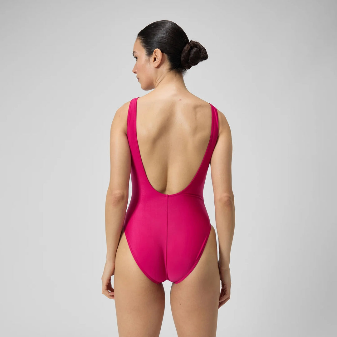 Speedo Logo Deep U Back Swimsuit