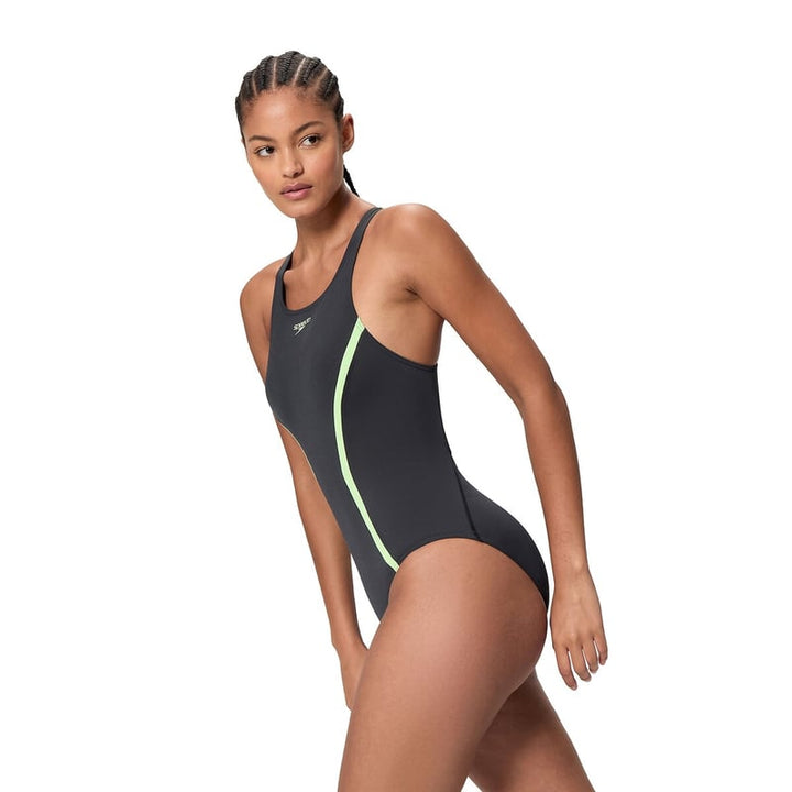 Speedo Solid Splice Medalist Swimsuit