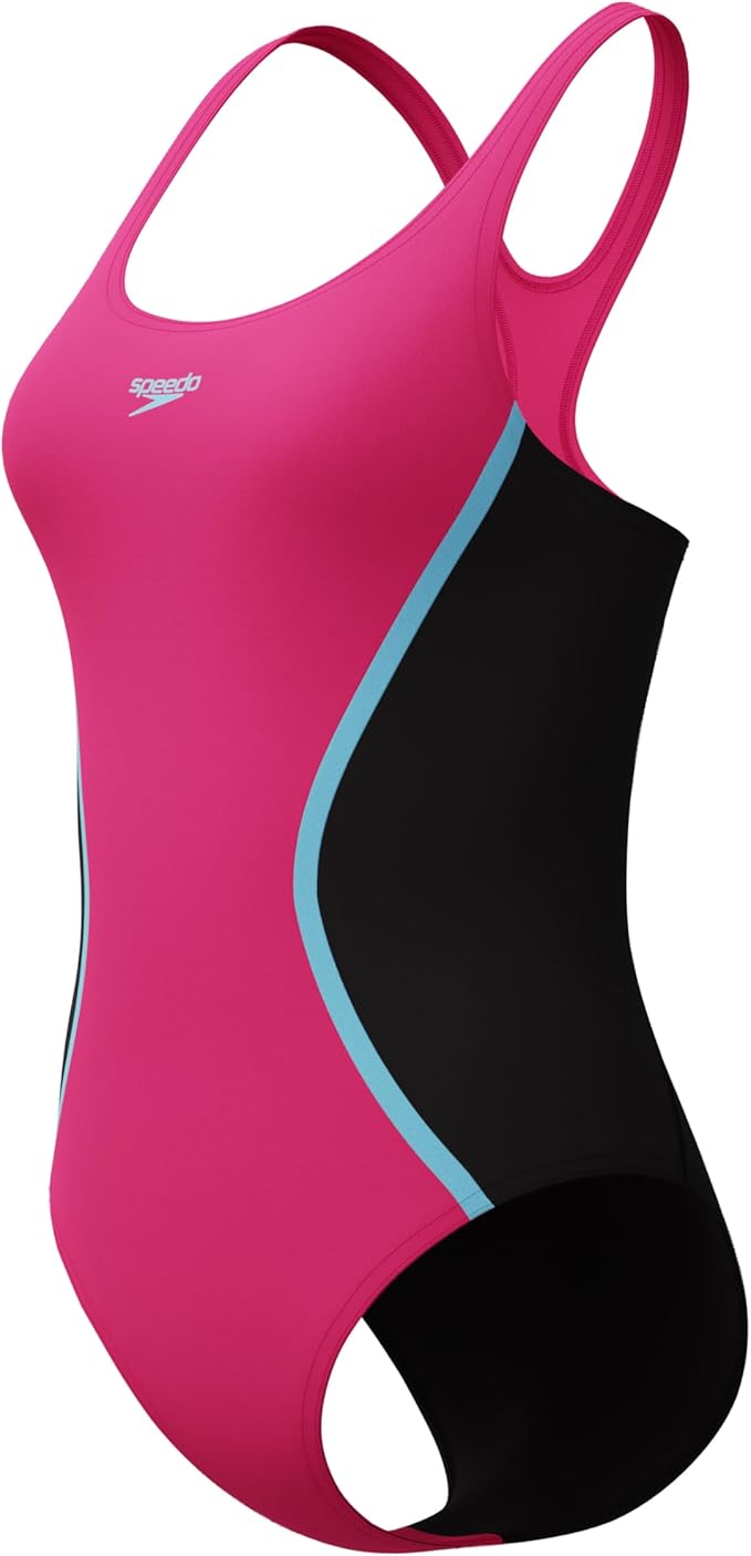 Speedo Solid Splice Medalist Swimsuit