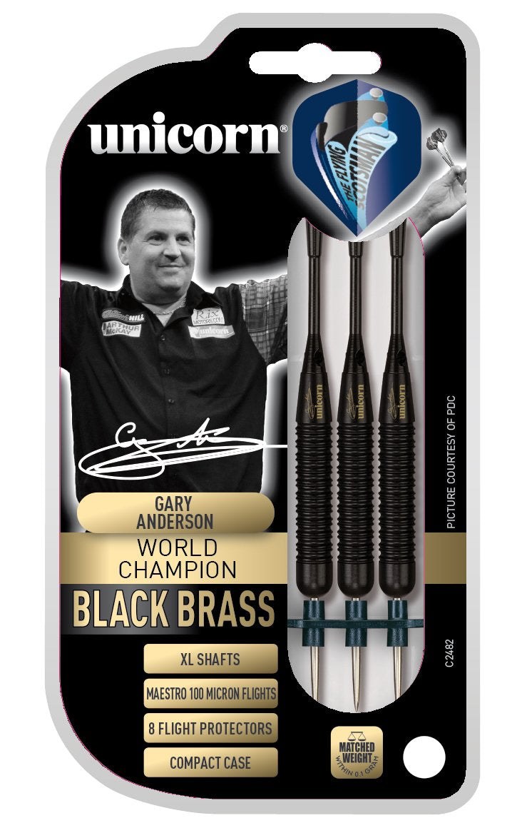 Unicorn Gary Anderson Black Brass Darts