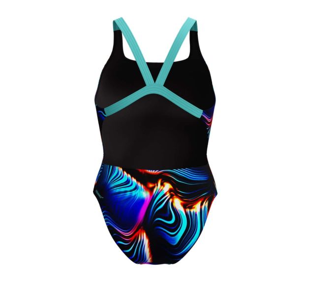 Speedo Allover Print Leaderback Swimsuit