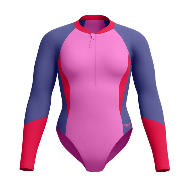 Speedo Colourblock Long Sleeve Swimsuit