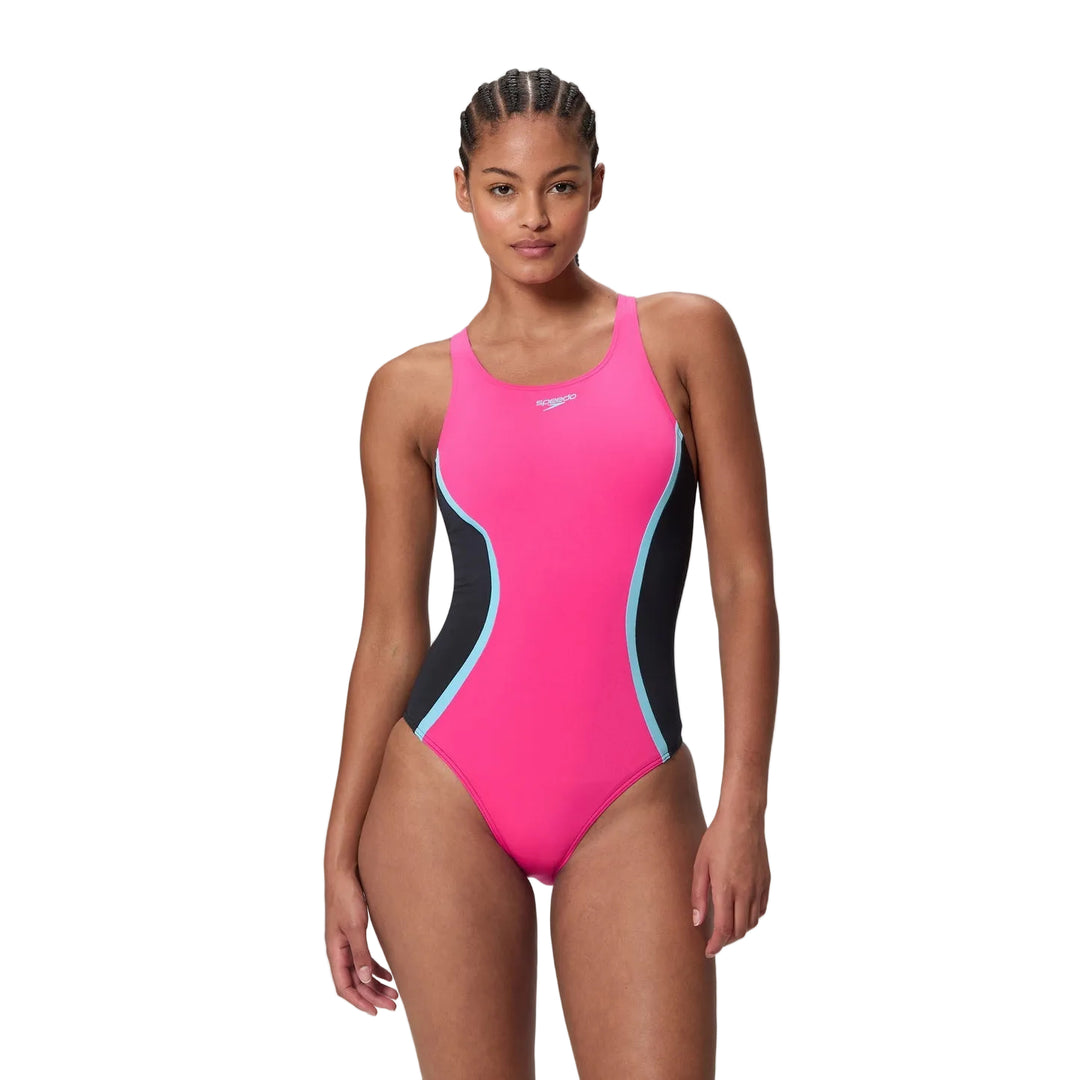 Speedo Solid Splice Medalist Swimsuit