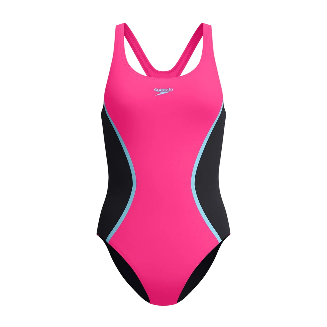 Speedo Solid Splice Medalist Swimsuit