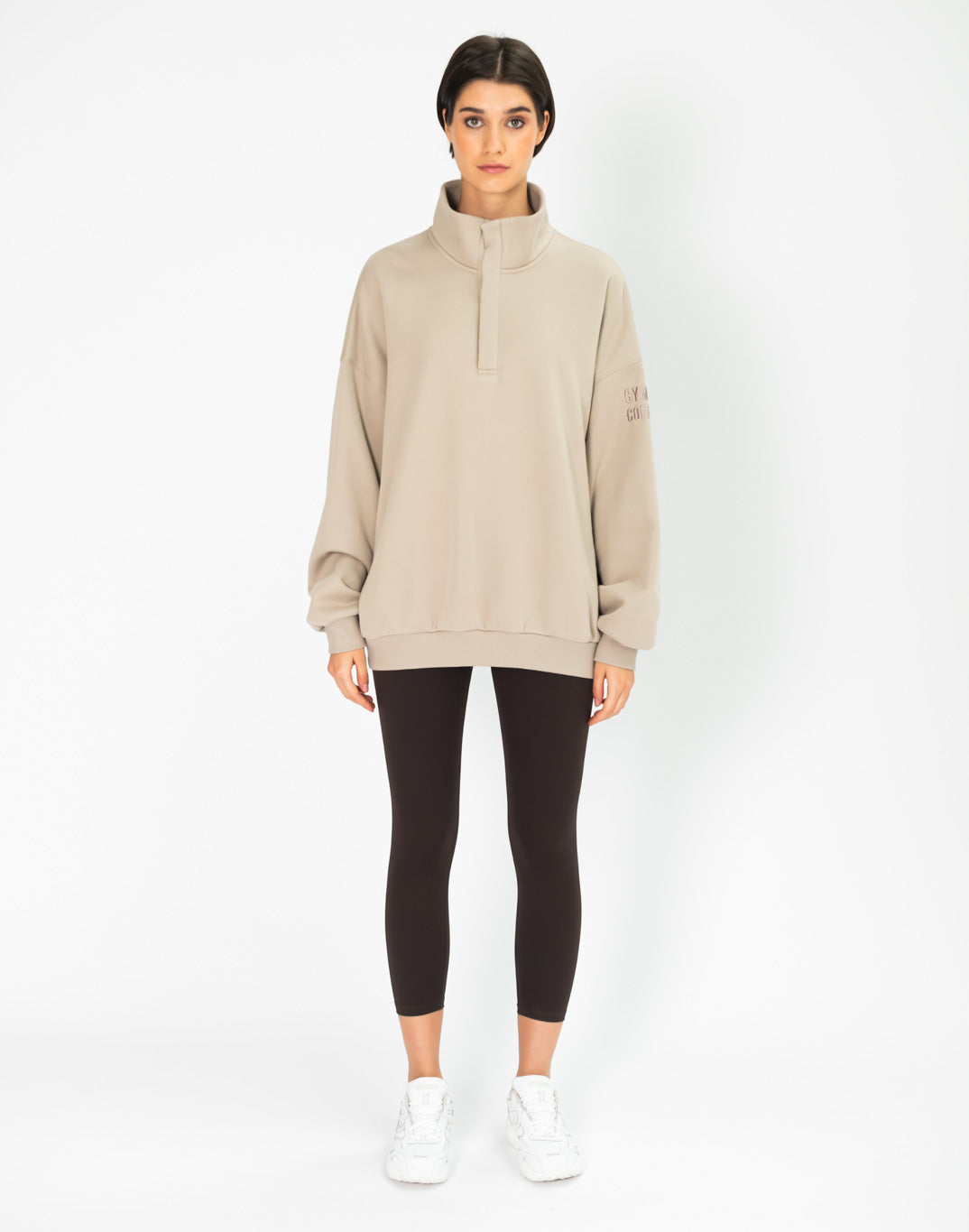 Gym + Coffee Snap Collar Sweatshirt