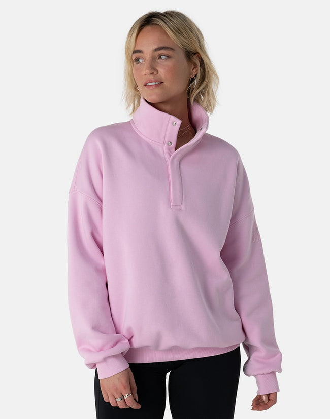 Gym + Coffee Snap Collar Sweatshirt