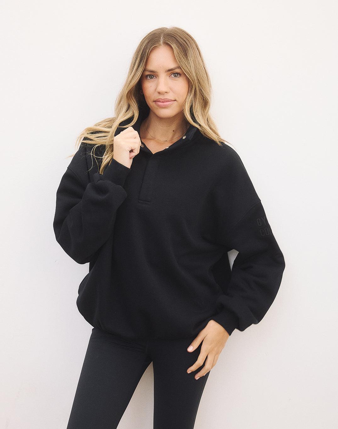Gym + Coffee Snap Collar Sweatshirt