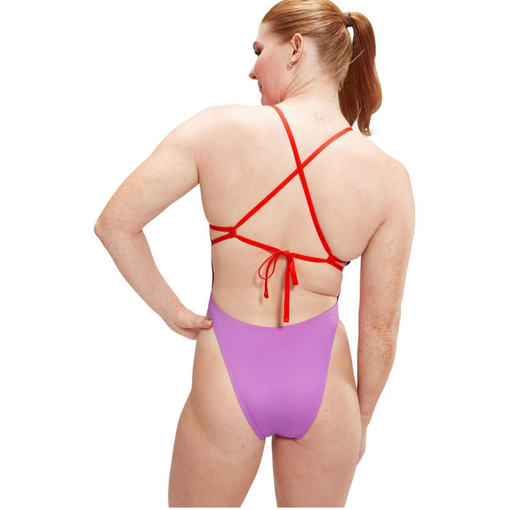Speedo Solid Tie Back Swimsuit