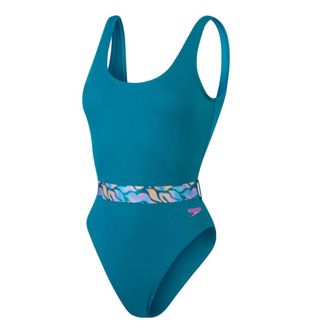 Speedo Belted  Deep U Back Swimsuit